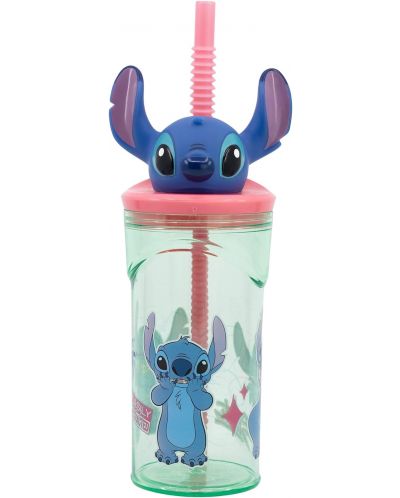 Чаша със сламка и 3D фигура Stor Stitch - Flowers, 360 ml - 1