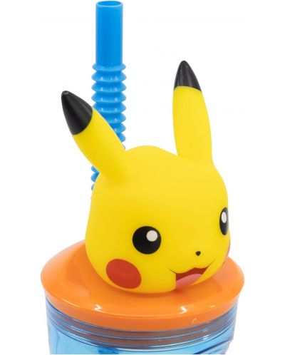 Чаша със сламка и 3D фигура Stor Pokemon - Distortion, 360 ml - 3