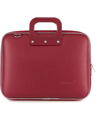 Чанта за лаптоп Bombata Medio Classic - 13", бургундско червена - 1