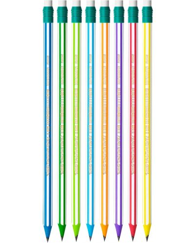 Чернографитен молив с гума BIC Evolution - Stripes, HB, асортимент - 1
