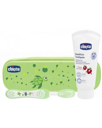 Комплект за почистване на зъбки Chicco, зелен - 1