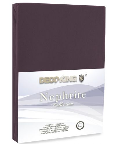 Чаршаф с ластик DecoKing - Nephrite, 100% памук, тъмнокафяв - 4