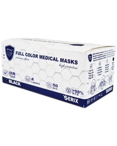 Четирислойни медицински маски, 50 броя, Serix, асортимент - 1