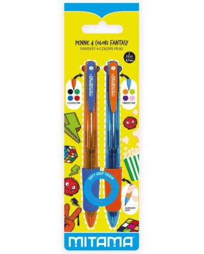 Комплект четирицветни химикалки Mitama - For Fun Fantasy, за момче - 1
