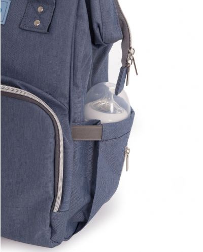 Чанта за бебешки принадлежности 2 в 1 KikkaBoo - Siena, светло синя - 3