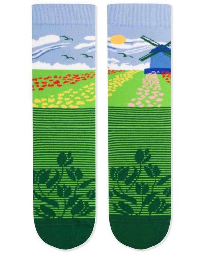 Чорапи Pirin Hill - Arty Socks Tulips and Mills, размер 39-42, зелени - 1
