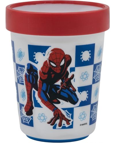 Чаша с неплъзгаща се основа Stor Spider-Man - Arachnid Grid, 260 ml - 1