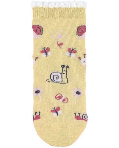 Чорапи с неплъзгащо стъпало Sterntaler - Горски животни, 25/26 размер, 3-4 г, жълти - 3