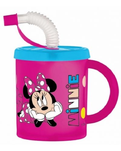 Чаша със сламка и дръжка Disney - Minnie, 210 ml - 1
