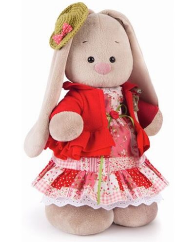 Плюшена играчка Budi Basa - Зайка Ми, Червен мак, 32 cm