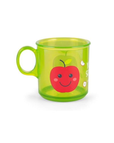Чаша с дръжка и нехлъзгащо се дъно Canpol - Зелена, ябълка - 1