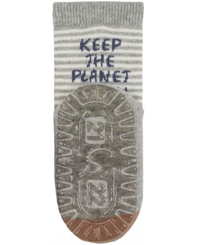 Чорапи с неплъзгащо стъпало Sterntaler - Костенурка, 17/18 размер, 6-12 м, сиви - 2