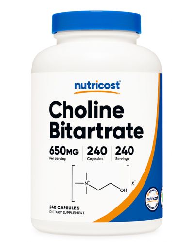 Choline Bitartrate, 240 капсули, Nutricost - 1