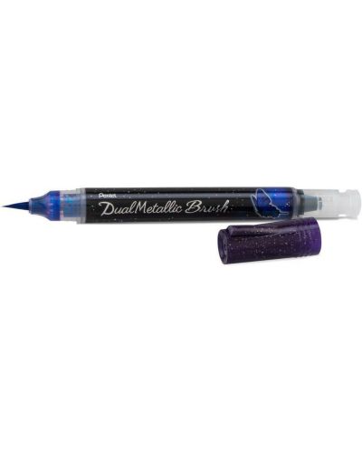 Четка Pentel Arts - Dual metallic, лилаво и синьо - 1