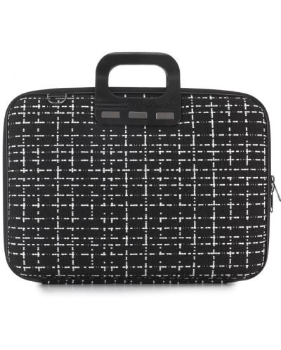 Чанта за лаптоп Bombata - Tweed, 15.6'', черна/бяла - 1