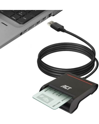 Четец за смарт карти ACT - AC6015, USB 2.0, черен - 7