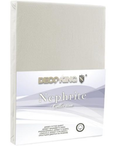 Чаршаф с ластик DecoKing - Nephrite, 100% памук, бежов - 4