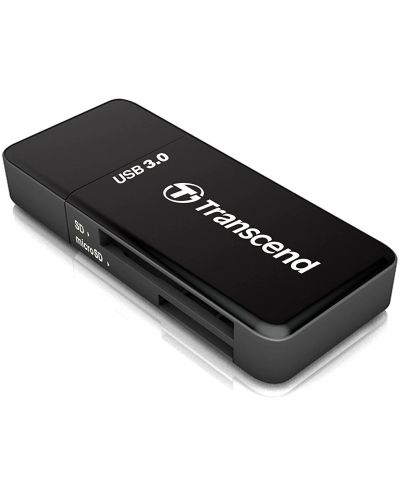 Четец за карти Transcend - RDF5K, SD, microSD, USB 3.0/3.1 Gen 1, черен - 1