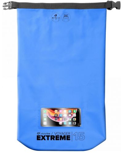 Водоустойчива чанта Cellularline - Voyager Extreme, 15 l, синя - 2