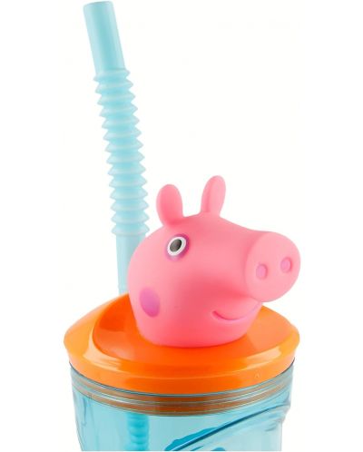 Чаша със сламка и 3D фигура Stor Peppa Pig - Core, 360 ml - 4