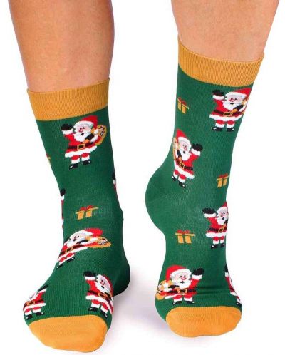 Чорапи Pirin Hill - Wintertime Santa, размер 43-46, зелени - 1