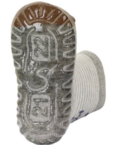 Чорапи с неплъзгащо стъпало Sterntaler - Костенурка, 23/24 размер, 2-3 г, сиви - 4