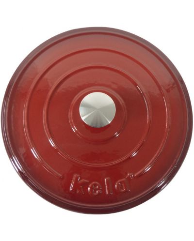 Чугунена тенджера с капак Kela - Calido, 3.8 L, 24 х 12 cm, червена - 4