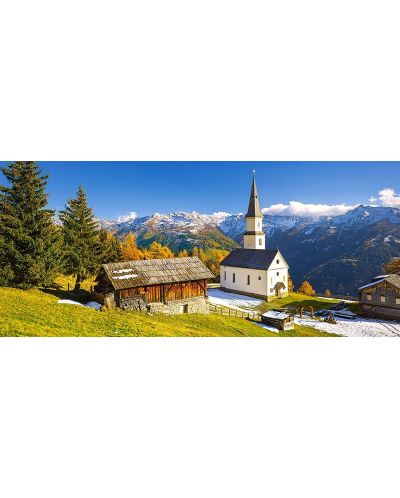 Панорамен пъзел Castorland от 600 части - Църква в Австрия - 2