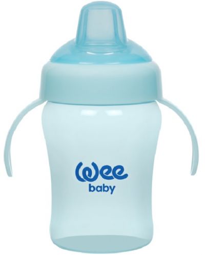 Неразливаща чаша с дръжки Wee Baby - Colorful, 240 ml, синя - 1