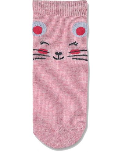 Чорапи с неплъзгащо стъпало Sterntaler - Розово мишле, 17/18 размер, 6-12 м, 2 чифта - 5