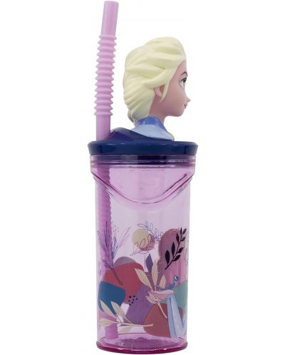 Чаша със сламка и 3D фигура Stor Frozen - Trust the Journey, 360 ml - 2