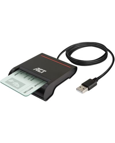 Четец за смарт карти ACT - AC6015, USB 2.0, черен - 2