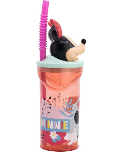 Чаша със сламка и 3D фигура Stor Minnie Mouse - Being More Minnie, 360 ml - 2