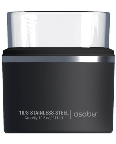 Чаша с термоизолираща основа Asobu - Whiskey Kuzie, 311 ml, черна - 1