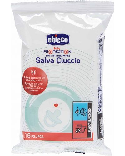 Почистващи кърпички за залъгалка Chicco - 16 броя - 1