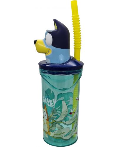 Чаша със сламка и 3D фигура Stor Bluey - 360 ml - 3