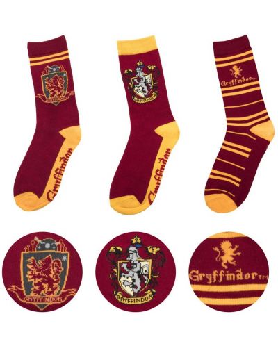Чорапи Cine Replicas Movies: Harry Potter - Gryffindor, 3 чифта - 2