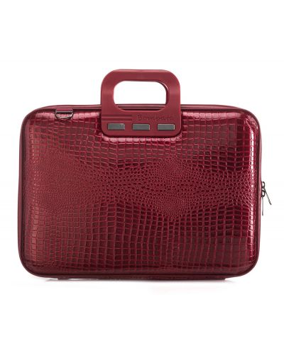 Чанта за лаптоп Bombata Shiny Cocco - 15,6", бургундско червена - 1