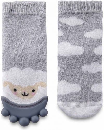 Чорапи с чесалка за зъби BabyJem - Boys, 6-12 месеца, Grey - 1