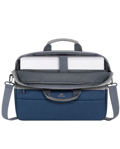 Чанта за лаптоп Rivacase - 7532, 15.6", сива/синя - 7