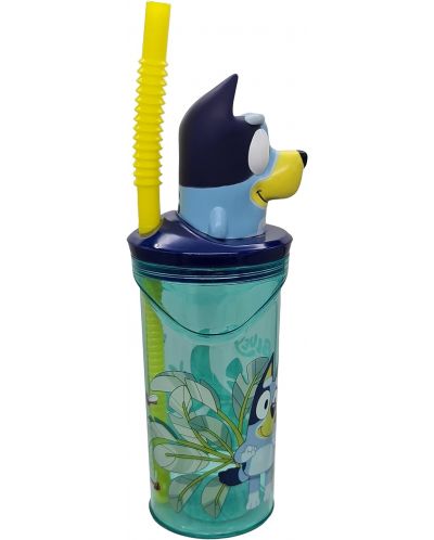 Чаша със сламка и 3D фигура Stor Bluey - 360 ml - 2