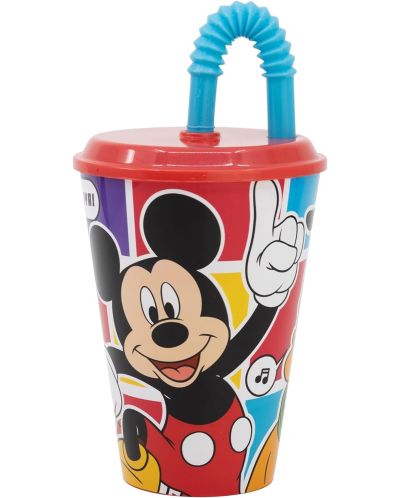 Чаша със сламка Stor Mickey Mouse - Better Together, 430 ml - 1