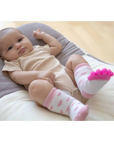 Чорапи с чесалка за зъби BabyJem - Girl, 6-12 месеца, Pink - 3
