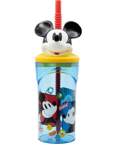 Чаша със сламка и 3D фигура Stor Mickey Mouse - Fun-Tastic, 360 ml - 1