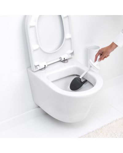 Четка за тоалетна със стойка Brabantia - MindSet, Mineral Fresh White - 8