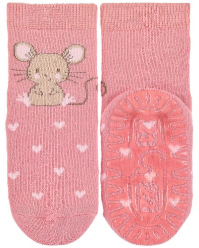 Чорапи със силиконова подметка Sterntaler - с мишле, 25/26 размер, розови - 1