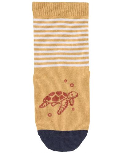Чорапи с неплъзгащо стъпало Sterntaler - Костенурка, 27/28 размер, 4-5 г, жълти - 3