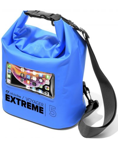 Водоустойчива чанта Cellularline - Voyager Extreme, 5 l, синя - 1