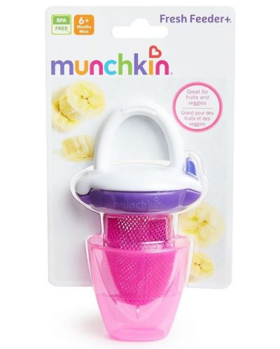 Чесалка за зъби Munchkin - С торбичка за плодове, розова - 2
