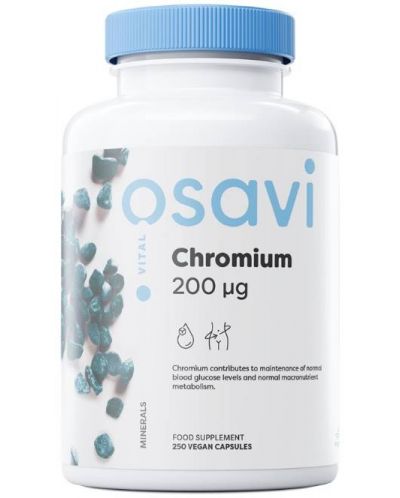Chromium Picolinate, 200 mcg, 250 капсули, Osavi - 1
